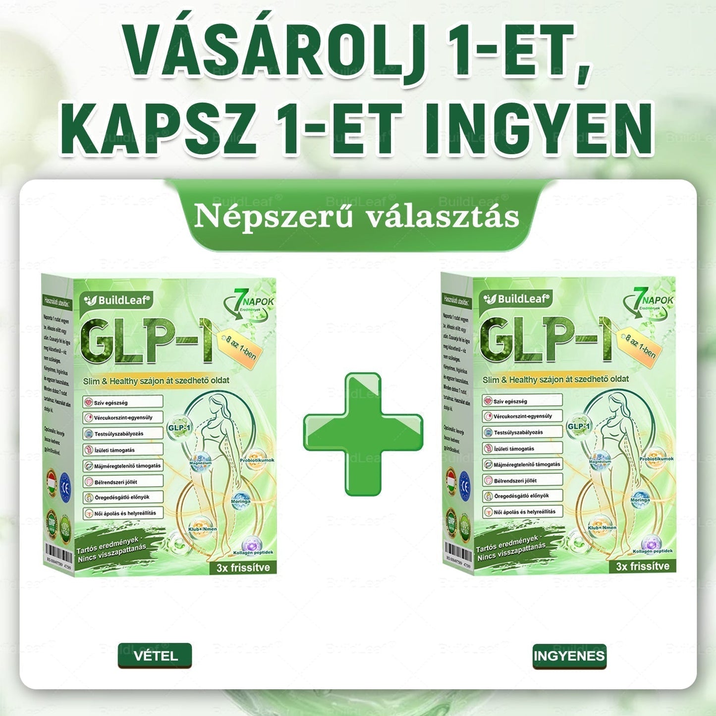 𝖡𝗎𝗂𝗅𝖽𝐿𝑒𝑎𝑓® GLP-1 8 az 1-ben Fit & Vital Szájon át szedhető oldat – Napi egyszer, 7 nap alatt látható változás / Elhízás, szív- és érrendszeri egészség, cukorbetegség, alvási apnoe, bélrendszer egészsége, ízületi problémák és még sok más esetén.🧪